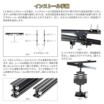 Amazon | 天井吊りレールシステム 照明機材吊り下げ 3m*3m 放送